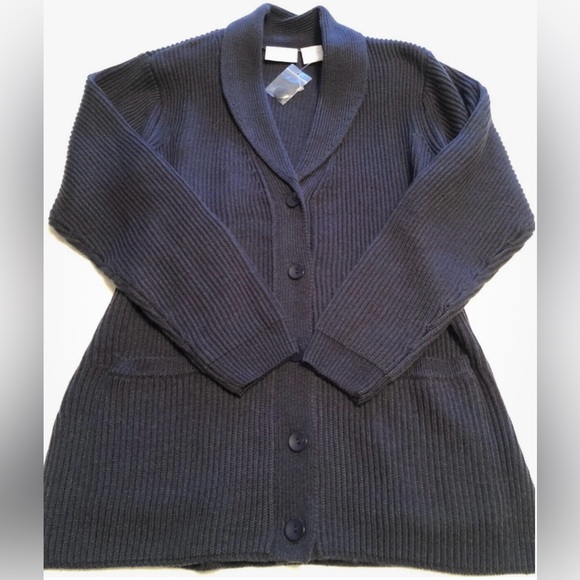 Blair Navy Blue Roll Neck Open Cardigan Size S/M/L - Picture 10 of 10